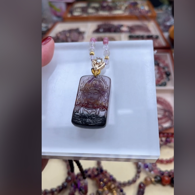 【百晶灵儿】天然水晶极光23吊坠定制款