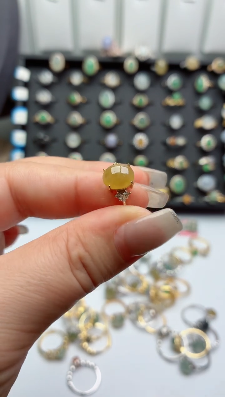 银S925镶嵌戒指翡翠.