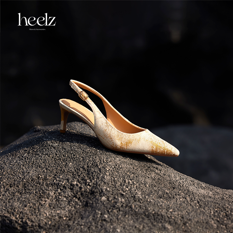 heelz艺术工坊系列  ｜手绘描金羊皮Sling-back 6公分