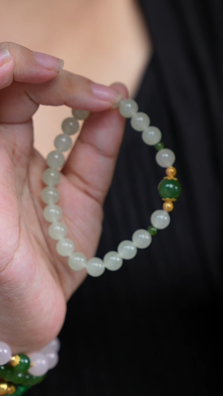 18K金镶嵌手链和田玉Y00849