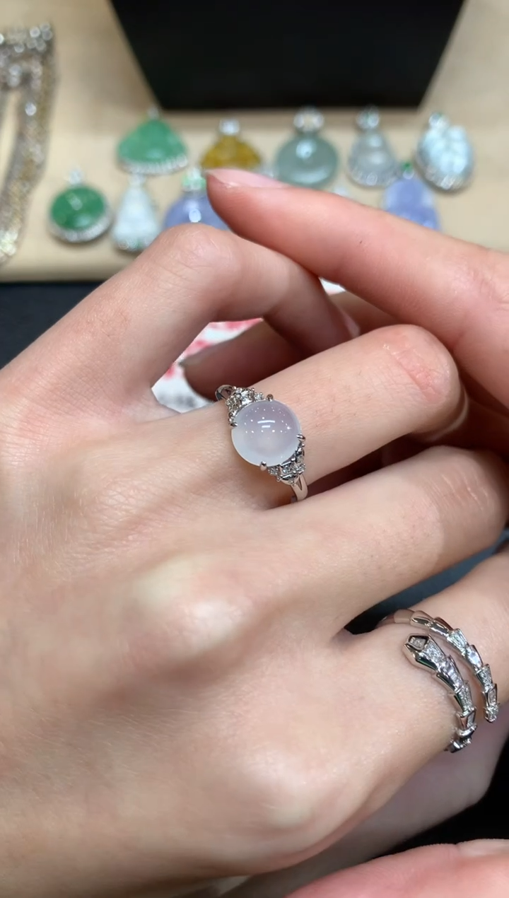 【闪购商品】翡翠戒指18K金镶嵌蛋面【无服务费】