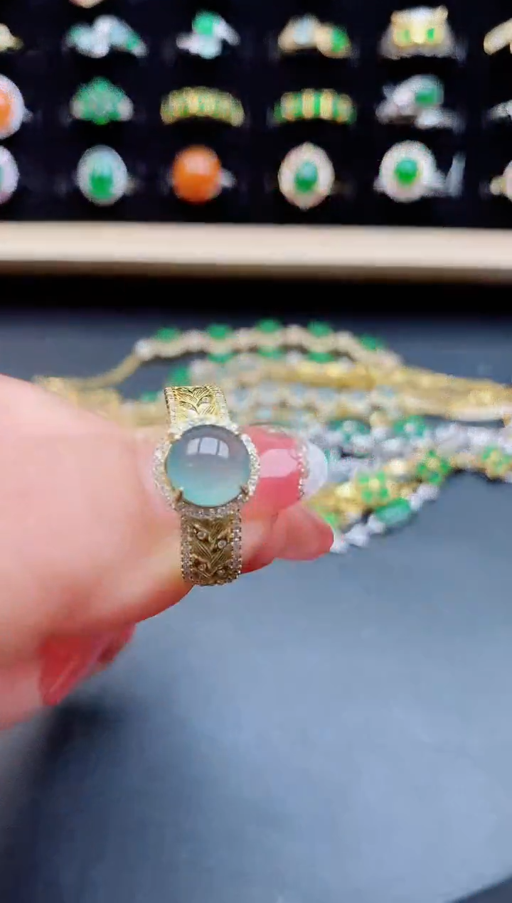 【闪购商品】翡翠戒指银S925镶嵌508500