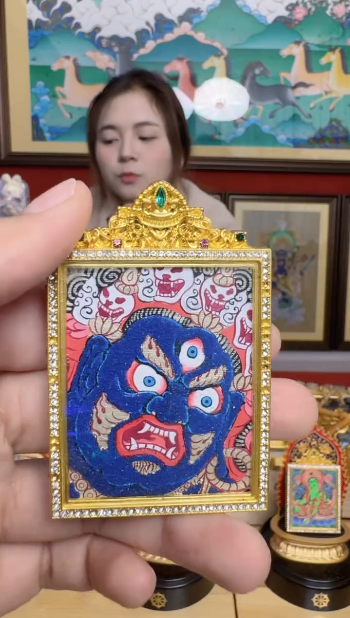 吊坠大黑老师-热贡纯手绘-安安