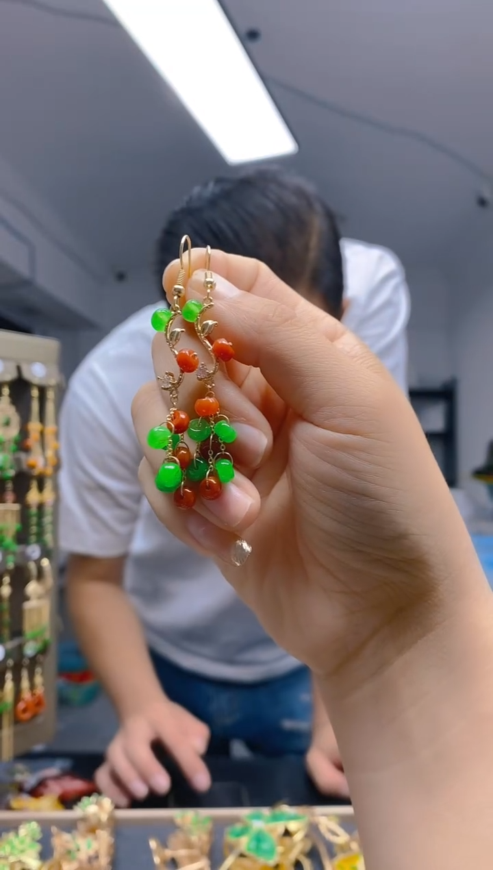 【闪购商品】翡翠耳饰合金0377翡翠耳钩