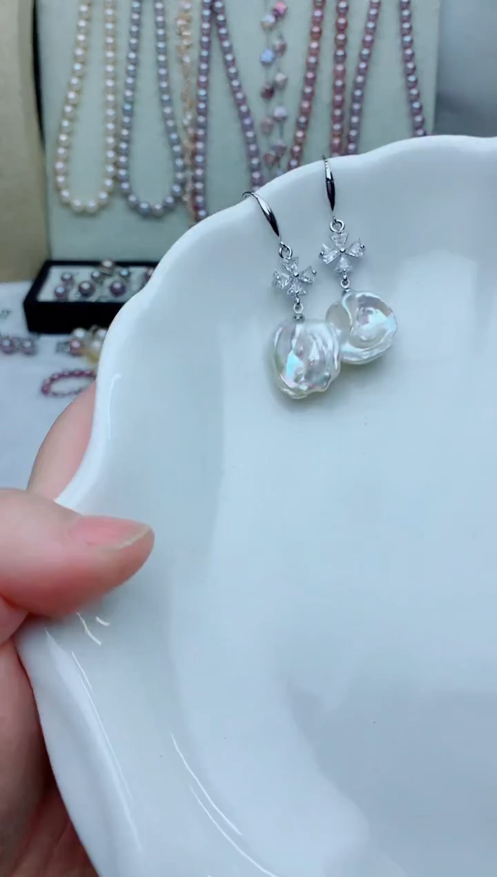 未镶嵌耳饰淡水珍珠多样性发其一【非无瑕】