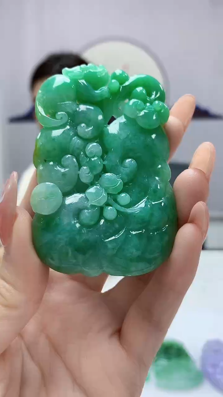 【闪购商品】定制翡翠未镶嵌4829DD-毛货挂件41