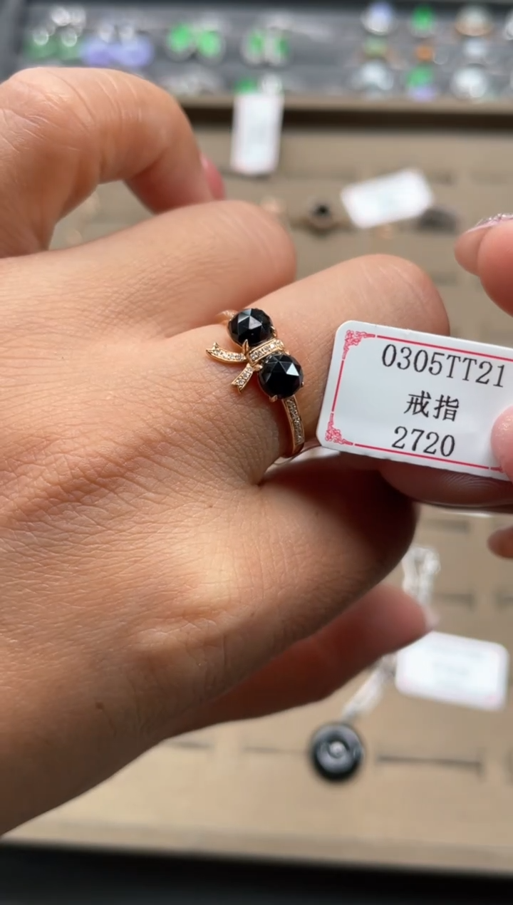 【闪购商品】翡翠戒指18K金镶嵌0305TT21