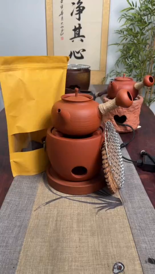 【闪购商品】圆口炉＋苹果壶＋炉垫6件套