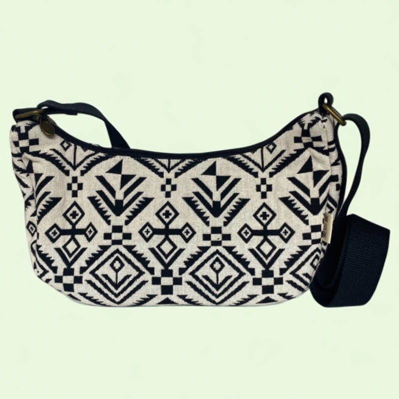 安妮紫原创手工布包百搭休闲斜挎饺子包腋下包月亮斜挎包