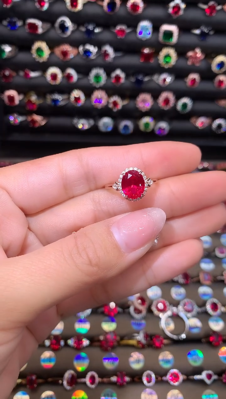 【闪购商品】红宝石戒指银S925镶嵌810