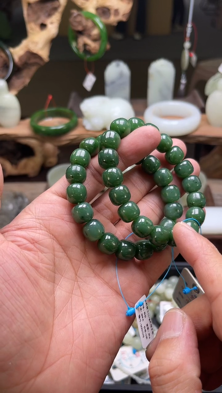 【闪购商品】和田玉手串未镶嵌加料碧玉卡12老型 多样性发一