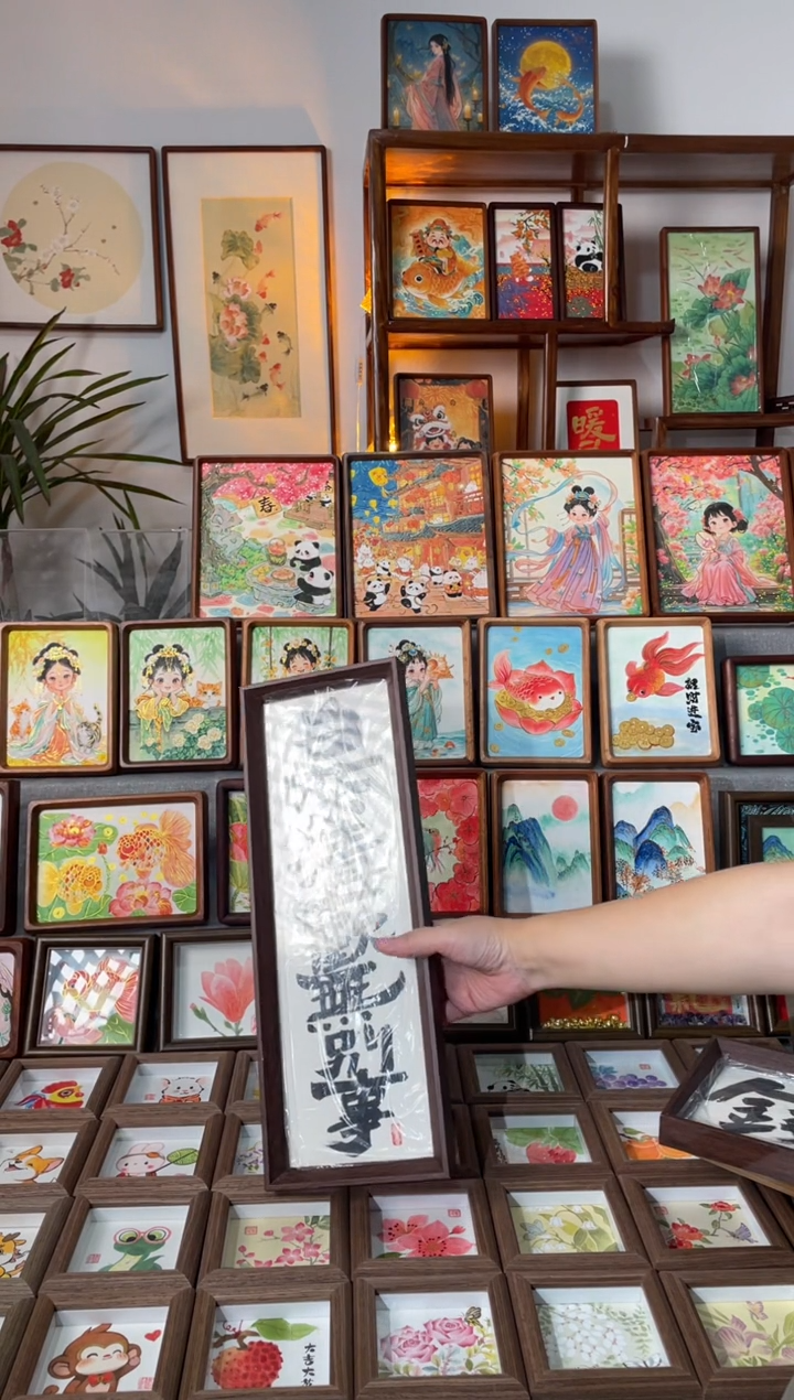 【闪购商品】国画【白茶清欢】毛笔字国画摆台