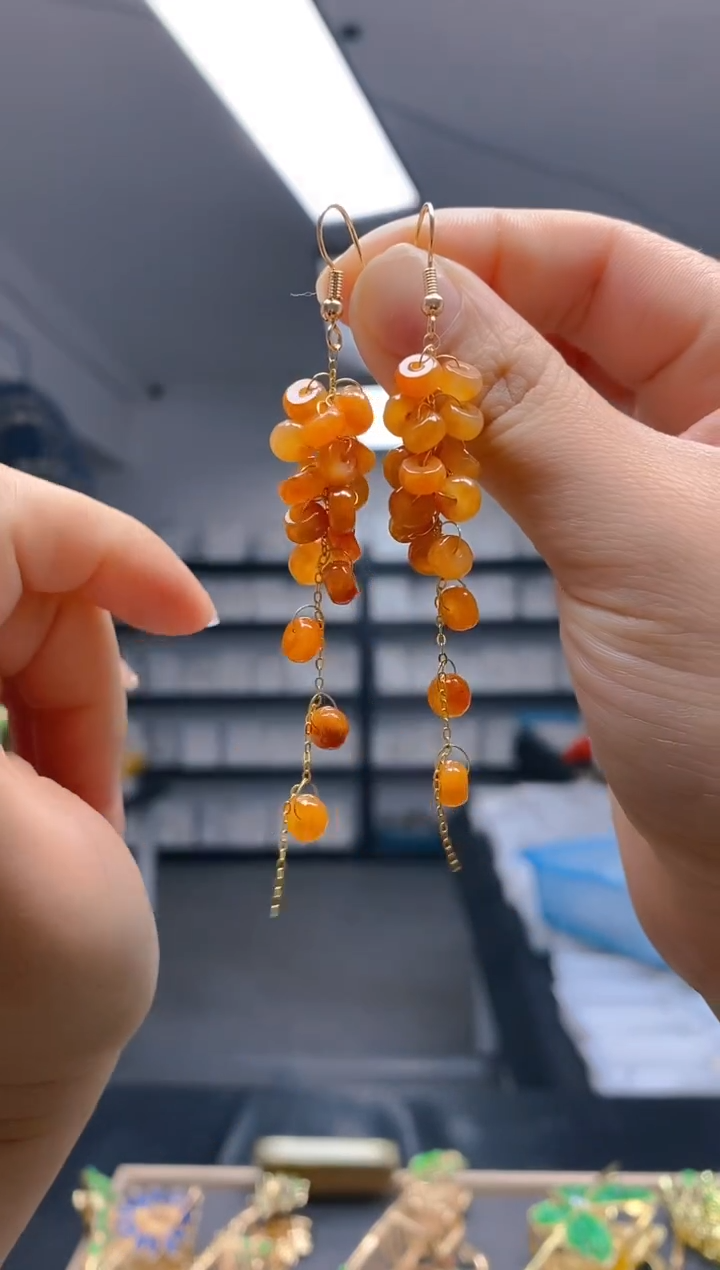 【闪购商品】翡翠耳饰合金191翡翠耳钩