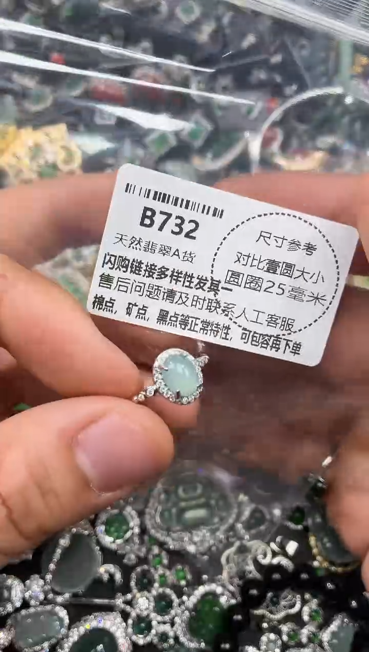 颈饰未镶嵌翡翠B732戒指