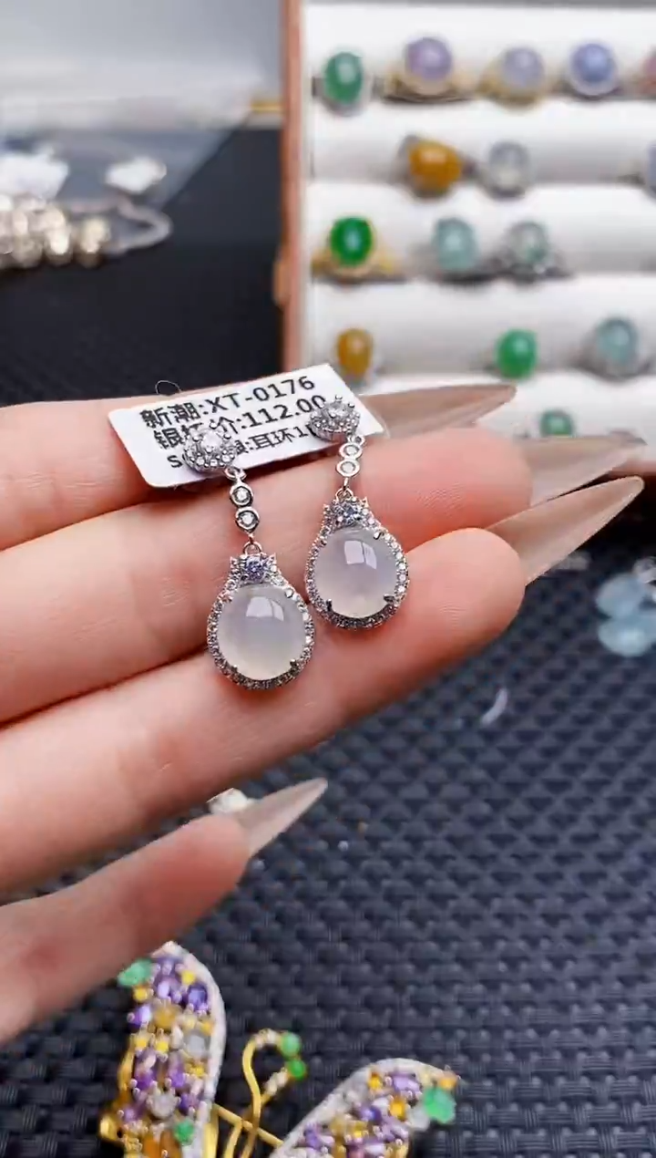 银S925镶嵌戒指翡翠3347