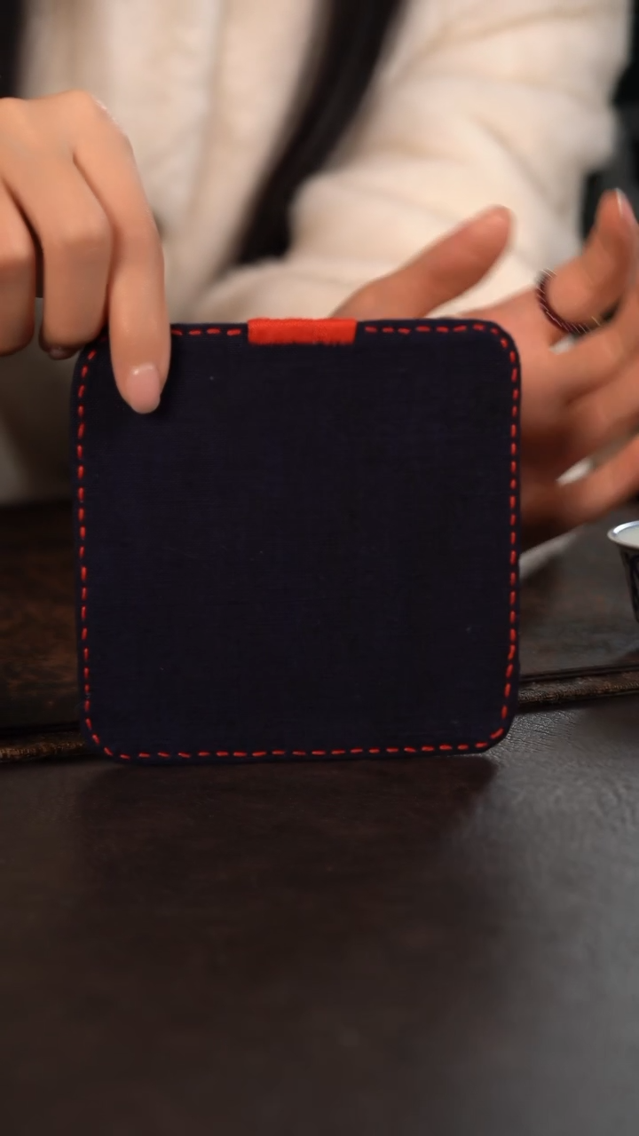 【闪购商品】杯陶瓷杯周边慢蓝壶垫手缝蓝染