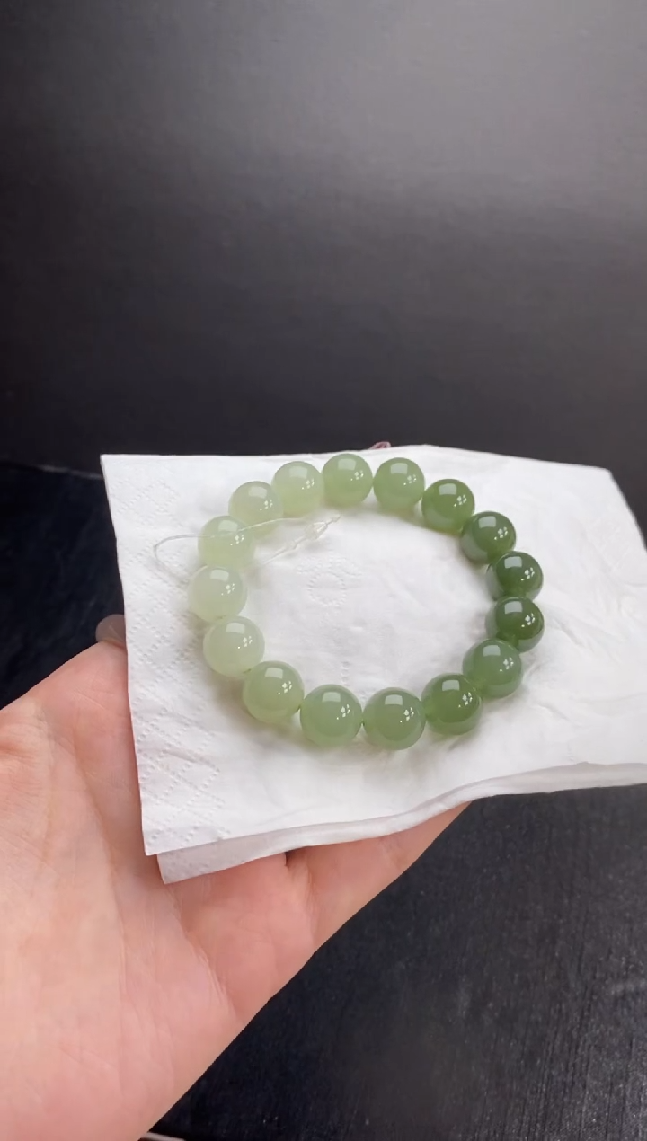 未镶嵌手串和田玉天然正品和田玉J12A渐变手串多色多样性发一串