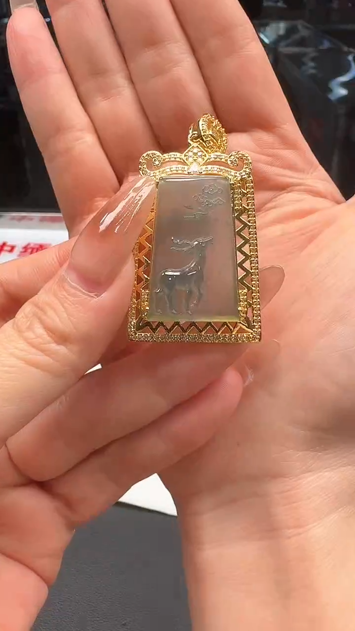 【闪购商品】翡翠颈饰未镶嵌一路有你8222/35