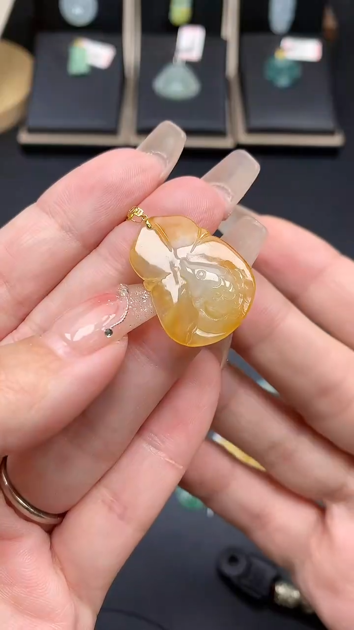 【闪购商品】翡翠吊坠(不含链)18K金镶嵌MS141772