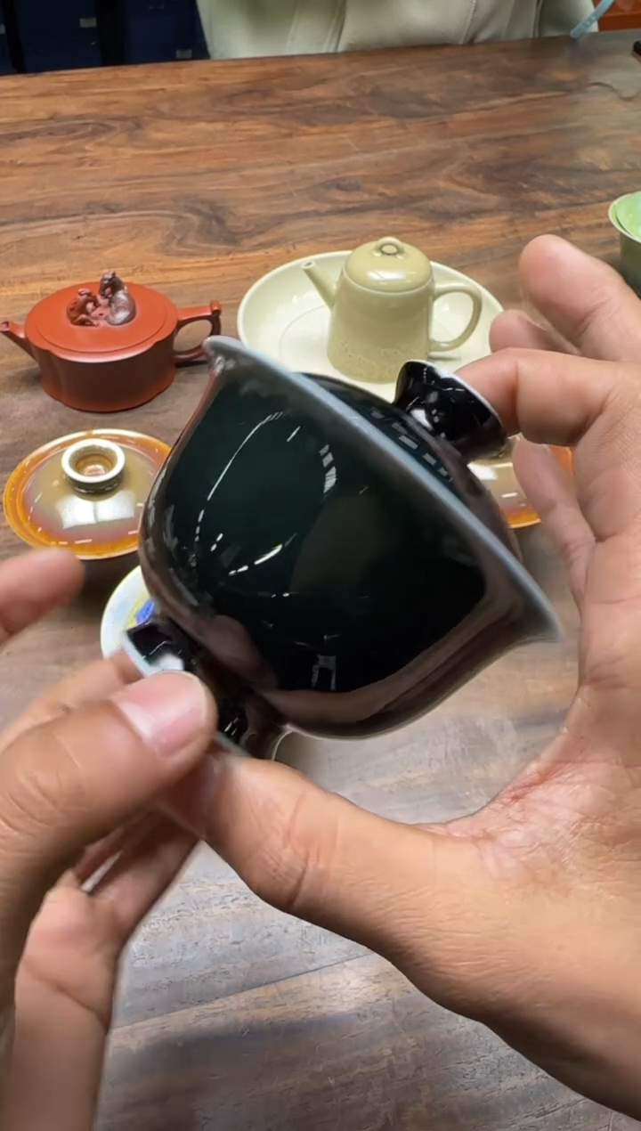 ?****?荣器 墨玉 元宝盖碗