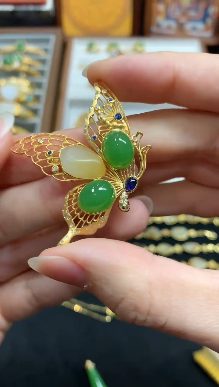 【闪购商品】和田玉吊坠18K金镶嵌W86|12800