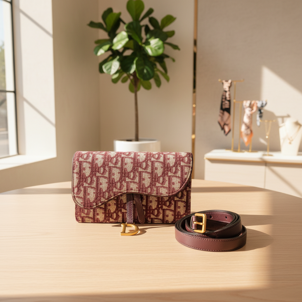 95新 DIOR/迪奥  红色老花马鞍包  1826 9311  