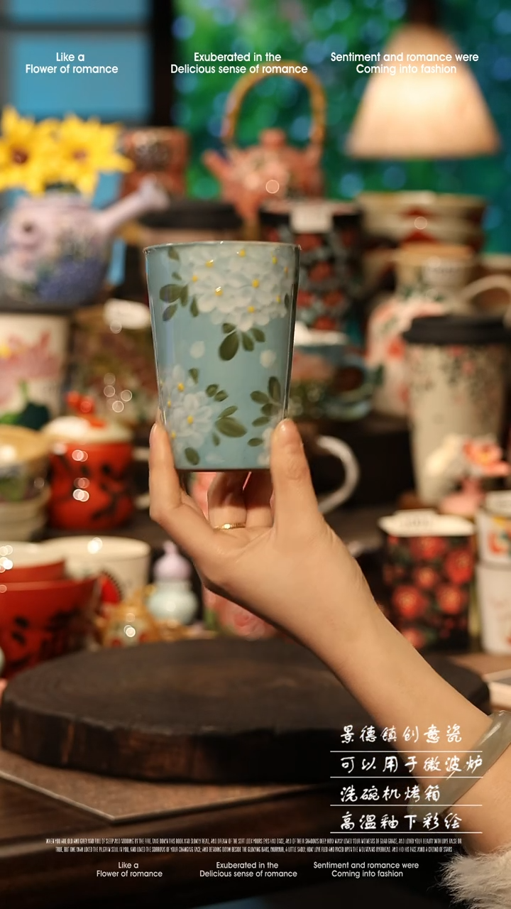 陶瓷景德镇高温釉下彩手工手绘款式