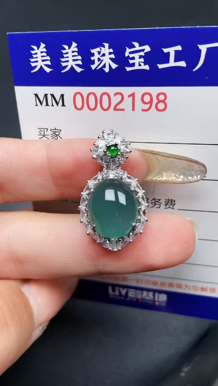 【闪购商品】翡翠颈饰银S925镶嵌2198