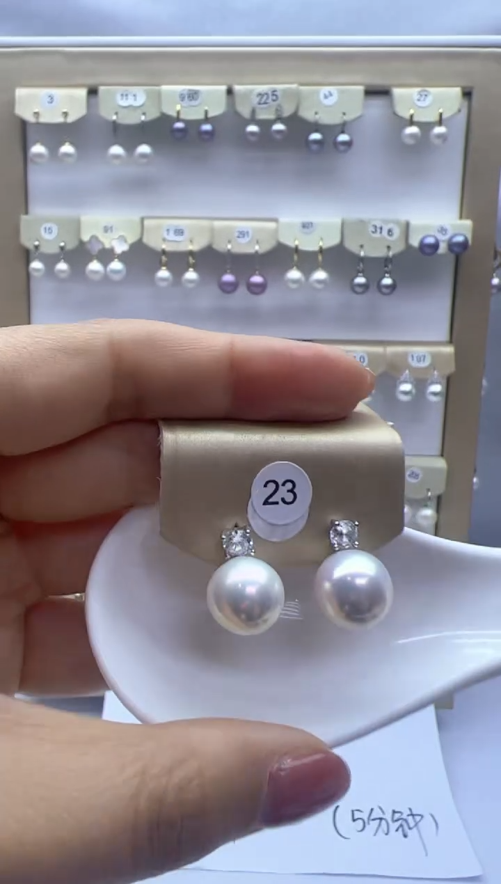【闪购商品】淡水珍珠耳饰银S925镶嵌23