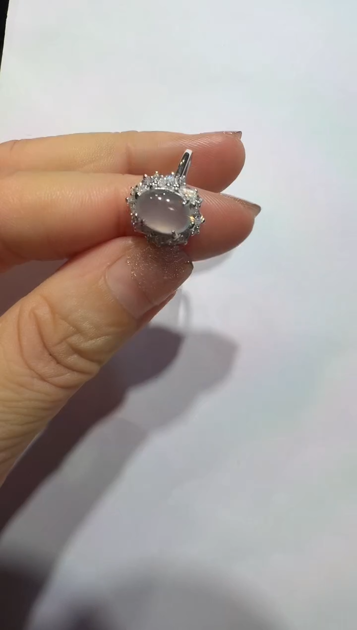 银S925镶嵌戒指翡翠925银镶翡翠戒指镶嵌51