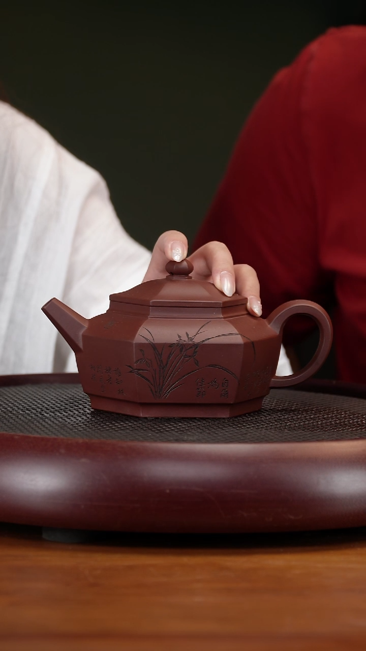 茶壶紫砂54YXM端六方 清水泥460cc