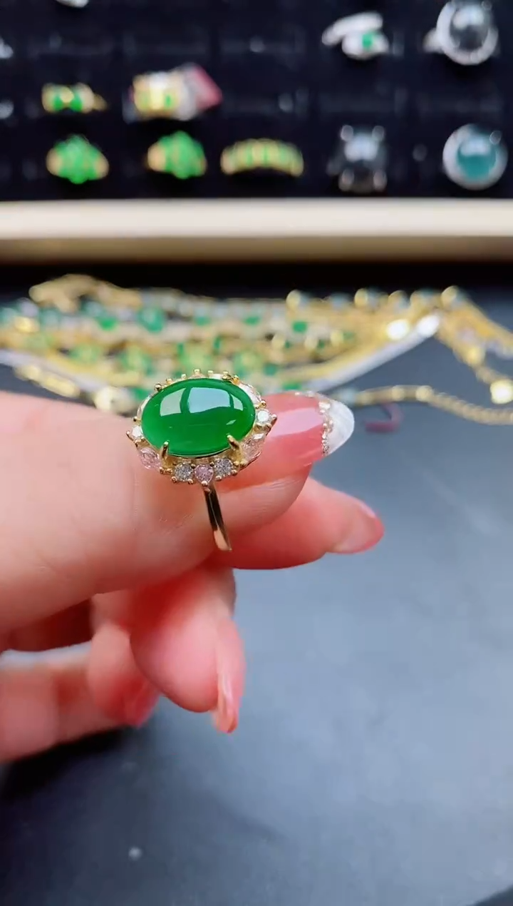 【闪购商品】翡翠戒指银S925镶嵌5085050