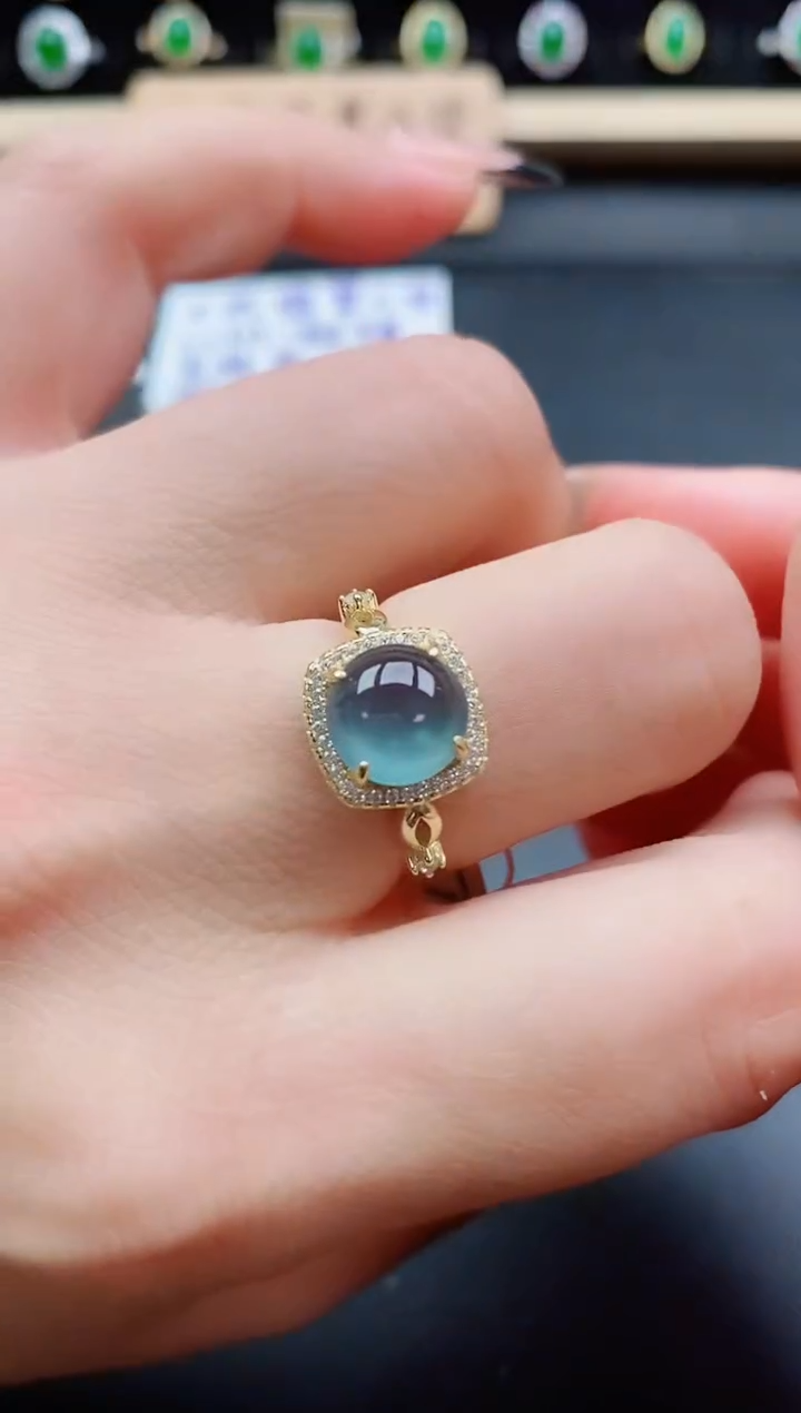 银S925镶嵌戒指翡翠1