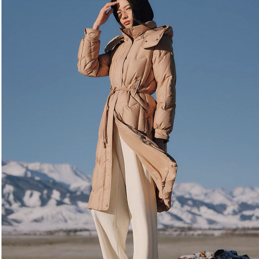 【影姐宠粉】专柜正品大朵绒带标气质保暖韩版羽绒服女士连帽1275