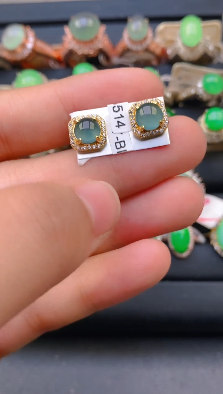 【闪购商品】翡翠戒指银S925镶嵌天然A货翡翠1