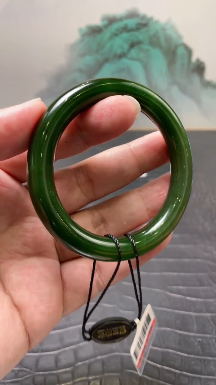 未镶嵌手镯和田玉（碧玉）河****泥57+