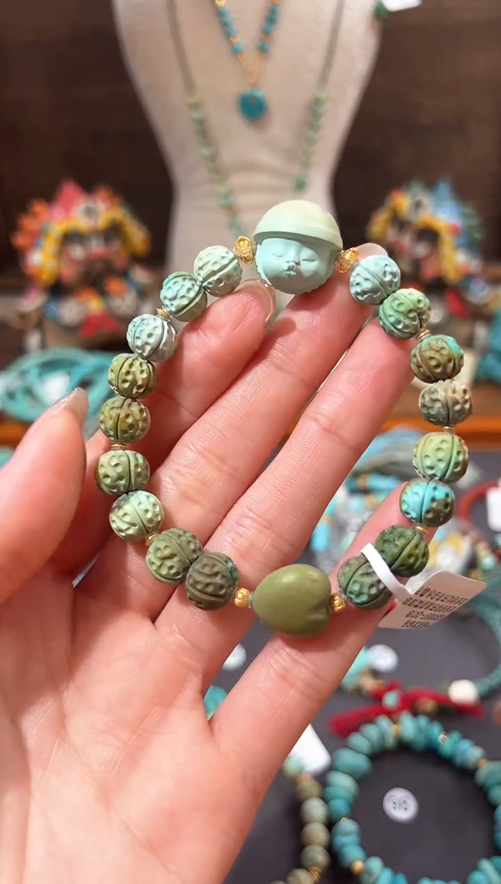 【闪购商品】绿松石手链18K金镶嵌绿松石手链