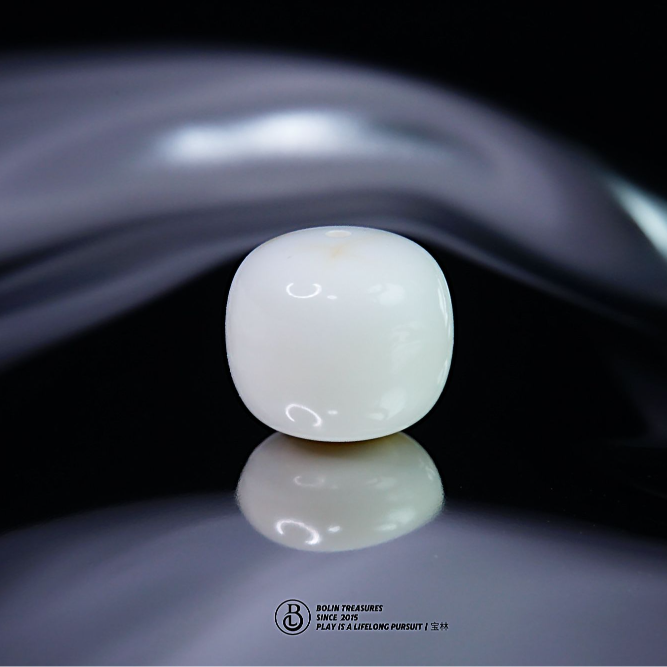 11.2mm漆瓷白满白蜡沁色老型F3  天然琥珀蜜蜡精品手作文玩配饰