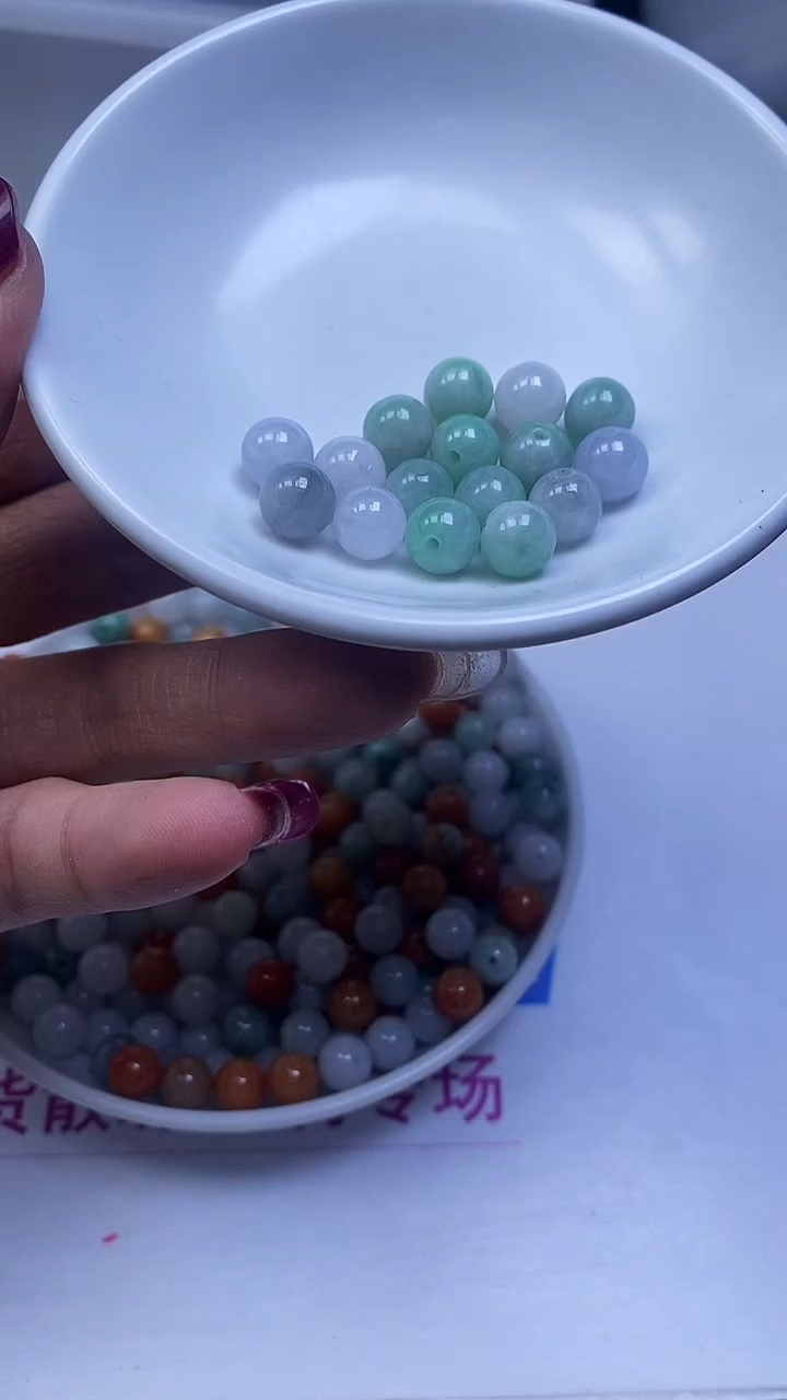 未镶嵌翡翠手饰M917 翡翠8mm10个15元