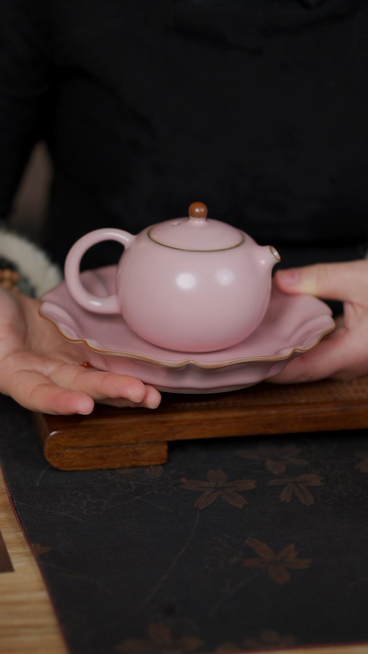 【闪购商品】云隐造物 粉色西施+花型壶承