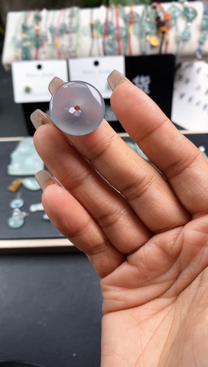 【闪购商品】翡翠配石1400平安扣~默认裸石发货