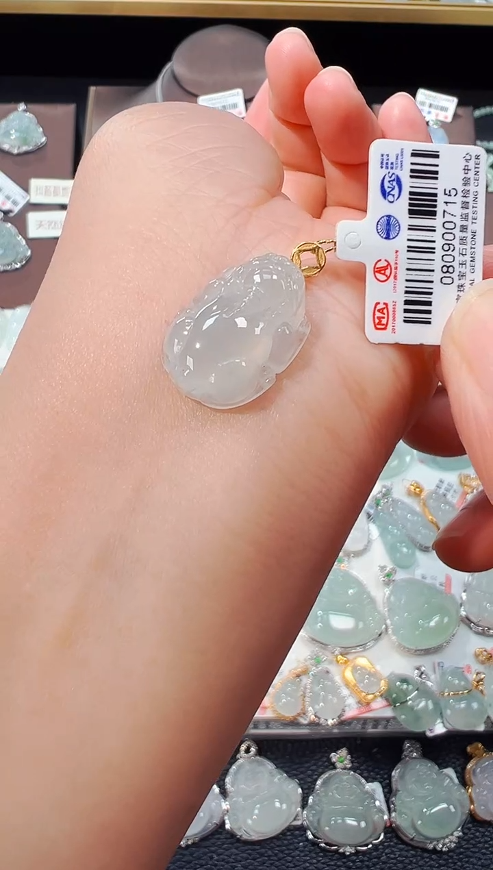 【闪购商品】翡翠吊坠(不含链)18K金镶嵌貔貅吊坠715