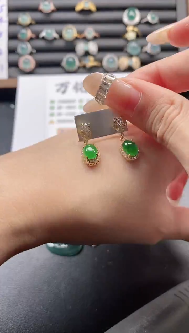 银S925镶嵌戒指翡翠51511