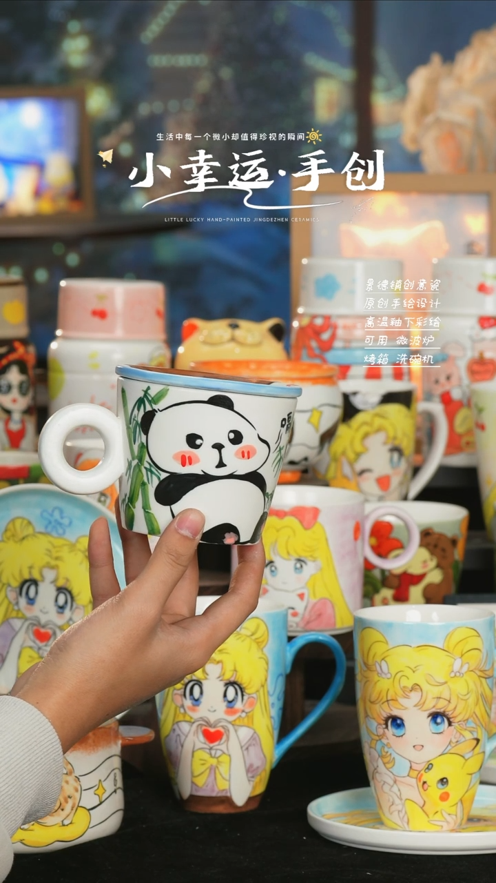 【闪购商品】小幸运纯手工手绘陶瓷
