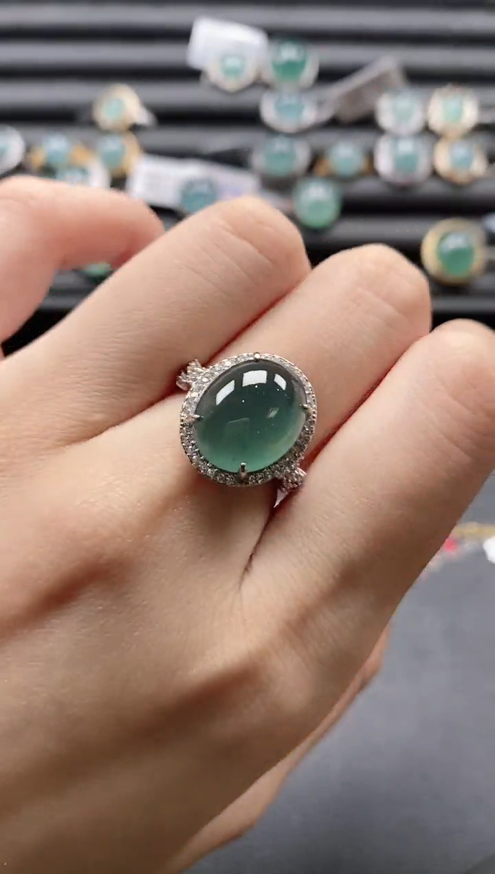 【闪购商品】翡翠戒指银S925镶嵌1111