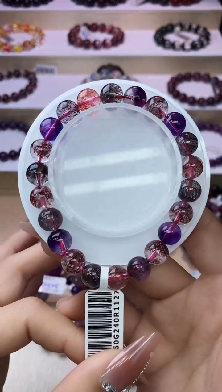 【闪购商品】水晶手链未镶嵌黑加仑超七单圈9m+