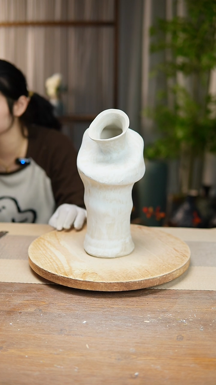 【闪购商品】陶瓷花器陶瓷花瓶手捏瓶001瑕疵 