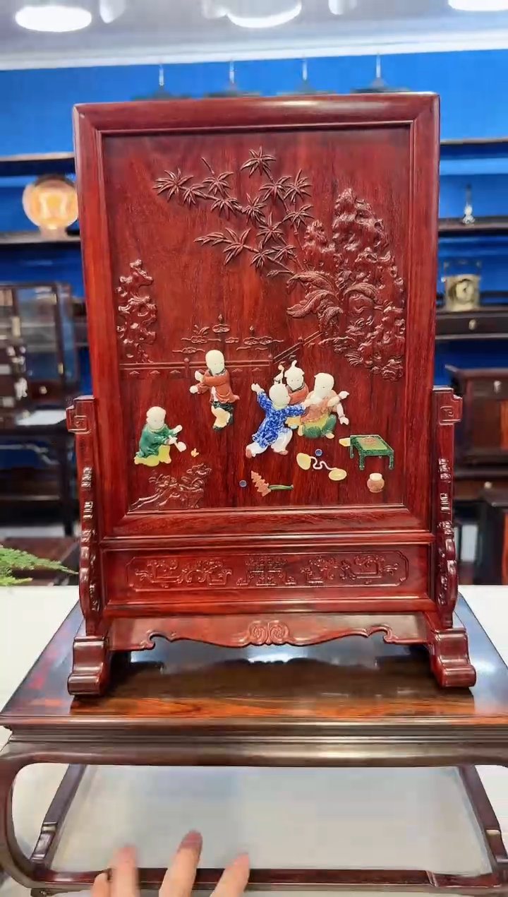 【闪购商品】紫檀木类成套家具台屏