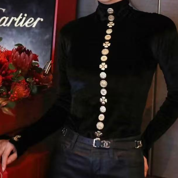 99新 Chanel/香奈儿 99新 Chanel/香奈儿 金币丝绒衫 36码