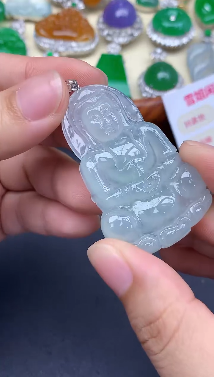 颈饰18K金镶嵌翡翠127-中国好珍宝